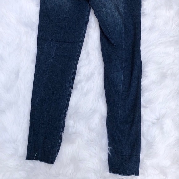 ✨🌺👖 Zara basic Z1975 Poppy Bling embroidered Raw Hem Skinny Distress Jeans EUC - Picture 10 of 11